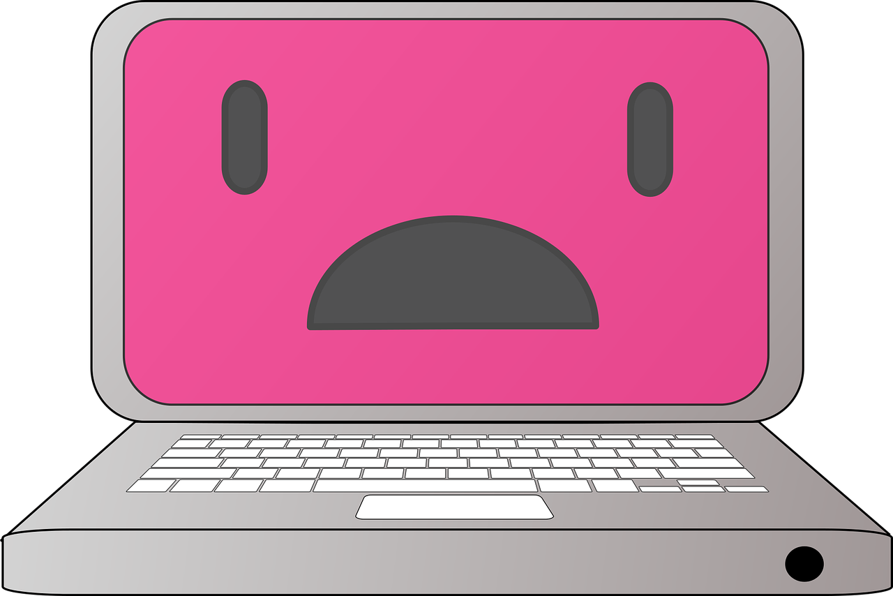 Laptop erschrocken